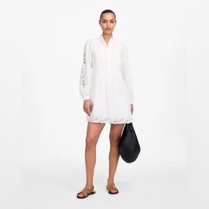 Madewell Pintucked Eyelet Mini Dress NWT